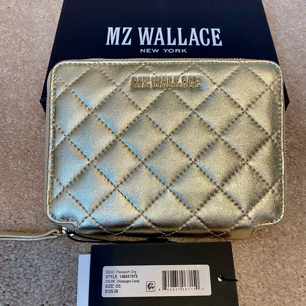 💛NWT MZ Wallace Champagne Candy Passport Organzier in Champagne Candy leather🥂